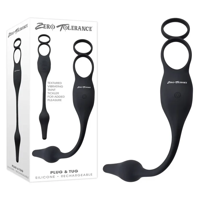 Zero Tolerance PLUG & TUG – USB Rechargeable Vibrating Cock Ring with Anal Plug