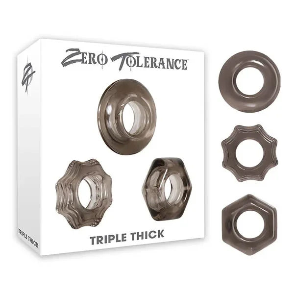 Zero Tolerance Triple Thick – Smoke Cock Rings – Set of 3