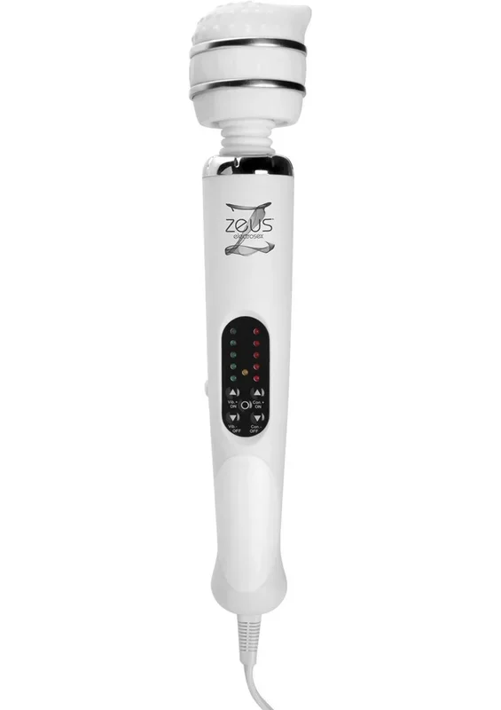 Zeus White Knight Electrosex Vibrating Wand White 12.75 Inch