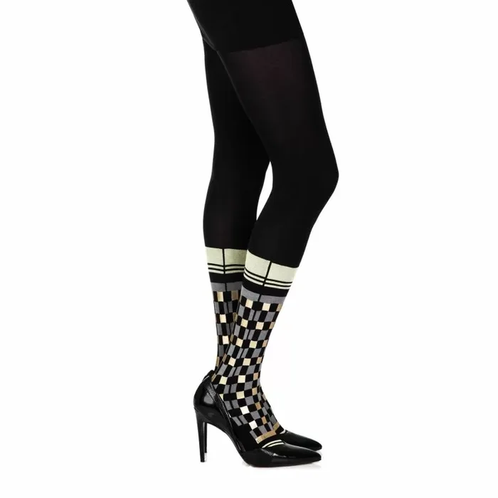 Zohara “Happy Socks” Black Print Tights