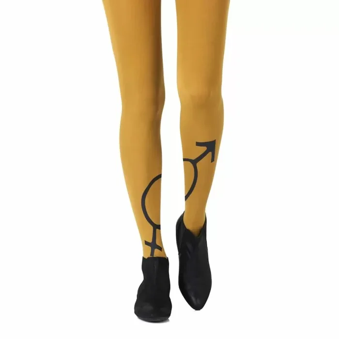 Zohara “Mars + Venus” Black Print Tights
