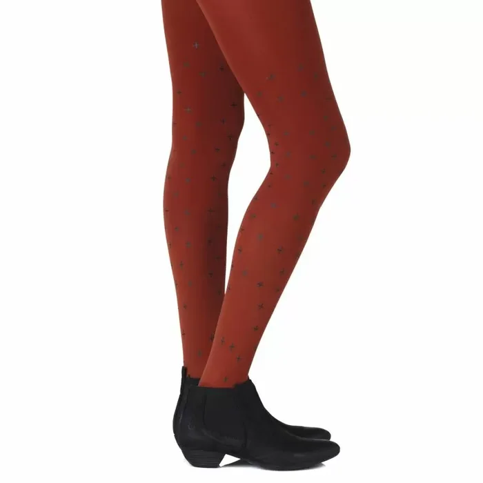 Zohara “You + Me = Love” Rust Tights