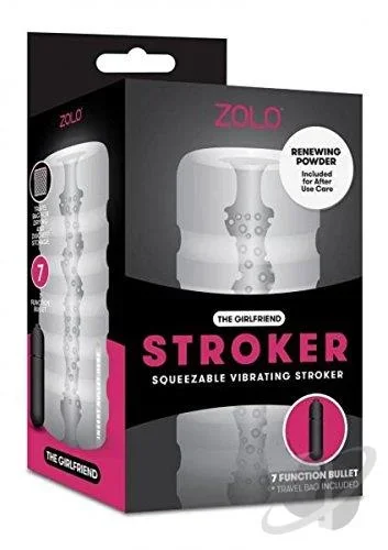 Zolo – Girlfriend Squeezable Vibrating Stroker – Clear