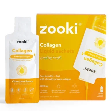 Zooki Marine Collagen 5,000mg, Citrus Lime Flavour – 30x15ml Liquid Sachets