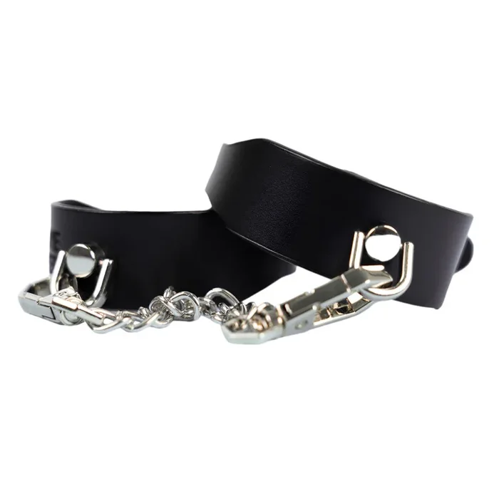 ZYL Genuine Leather D-Ring Petite Wrist Cuffs