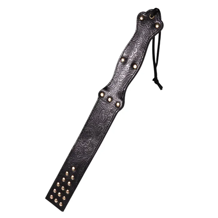 ZYL Genuine Leather Embossed & Studded Spanking Paddle