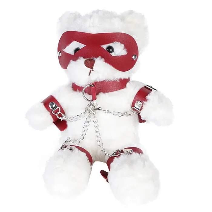 ZYL Large Faux Leather & Chain Harness Plush Bondage Teddy Bear